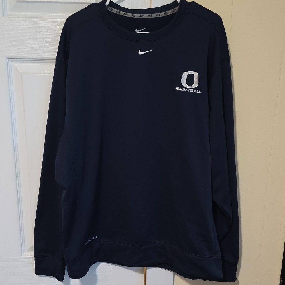 Nike Navy & White Baseball Crewneck Pullover
